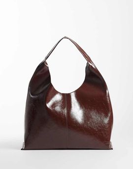 ASOS DESIGN ASOS DESIGN scoop bonded tote bag in chocolate-Brown