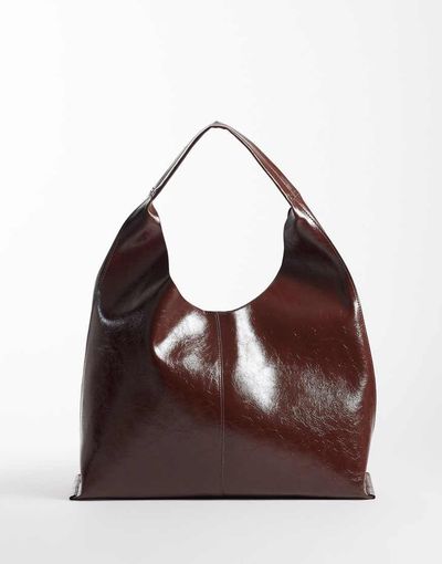 ASOS DESIGN ASOS DESIGN scoop bonded tote bag in chocolate-Brown