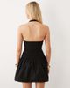 ASOS DESIGN ASOS DESIGN scoop halter mini dress with cotton poplin skirt in black - 2