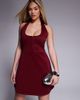 ASOS DESIGN ASOS DESIGN scoop halter mini dress with hook and eye detail in wine in scuba-style fabric-Red - 1