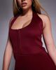 ASOS DESIGN ASOS DESIGN scoop halter mini dress with hook and eye detail in wine in scuba-style fabric-Red - 2