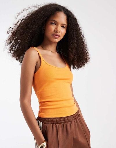 ASOS DESIGN ASOS DESIGN scoop neck cami with elastic straps in orange