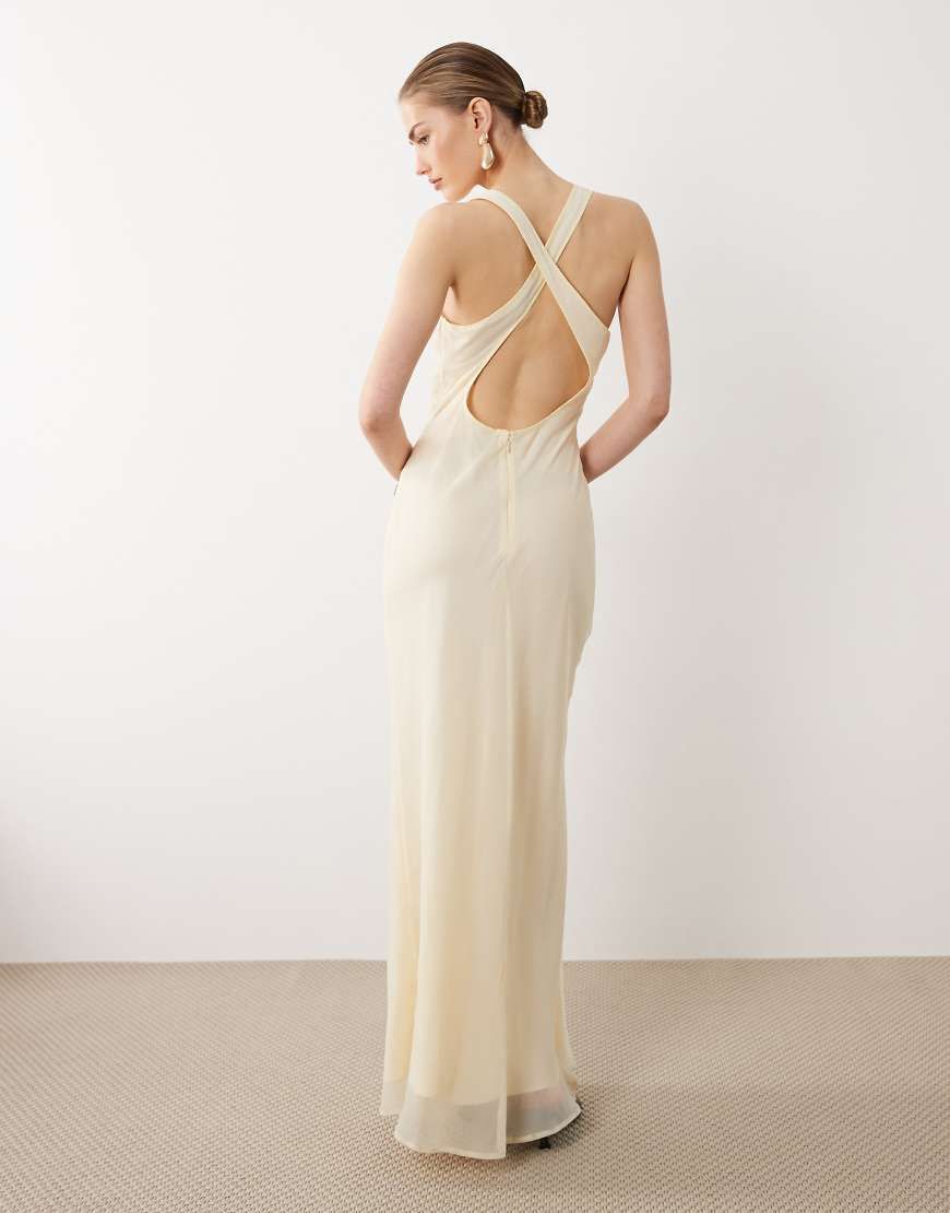 asos design scoop neck midi satin slip dress SIZE:24 BLANK NYC Far Out DY2-6G this regular fit dress
