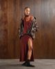 ASOS DESIGN ASOS DESIGN scoop neck racer back scarf detail midi dress in burgundy spot-Multi - 2