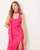 ASOS DESIGN ASOS DESIGN scoop neck racer back scarf detail midi dress in raspberry-pink - 4