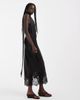 ASOS DESIGN ASOS DESIGN scoop neck satin column maxi dress with lace hem and scarf in black - 2