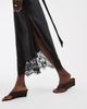 ASOS DESIGN ASOS DESIGN scoop neck satin column maxi dress with lace hem and scarf in black - 3