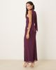 ASOS DESIGN ASOS DESIGN scoop neck scarf detail midaxi dress in grape-Red - 3