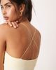 ASOS DESIGN ASOS DESIGN scoop neck strappy bralette with sporty elastic trim in lemon-Yellow - 3