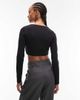 ASOS DESIGN ASOS DESIGN scoop neck ultra crop top in black - part of a set - 3