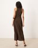 ASOS DESIGN ASOS DESIGN scoop satin slip maxi dress in chocolate-Multi - 4