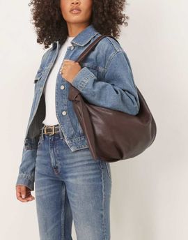ASOS DESIGN ASOS DESIGN scoop sling shoulder bag with knot detail in brown