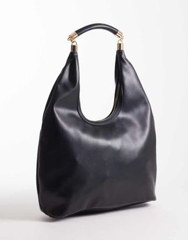 ASOS DESIGN ASOS DESIGN scoop tote bag with hardware handle in black