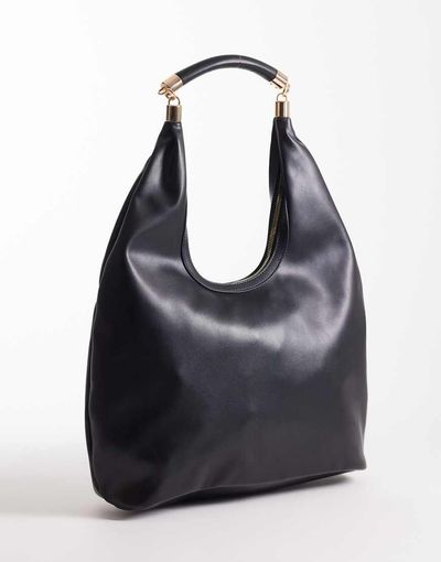 ASOS DESIGN ASOS DESIGN scoop tote bag with hardware handle in black