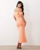 ASOS DESIGN ASOS DESIGN scrunch drape midi dress in coral scuba-style fabric-Orange - 4