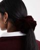 ASOS DESIGN ASOS DESIGN scrunchie in glitter burgundy velvet-Red - 1