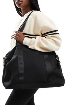 ASOS DESIGN ASOS DESIGN scuba-style fabric carryall weekend bag in black