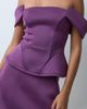 ASOS DESIGN ASOS DESIGN scuba-style fabric corset bodice mini dress with off shoulder in grape-PURPLE - 3