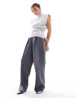 ASOS DESIGN ASOS DESIGN scuba tailored pants in charcoal heather-Gray