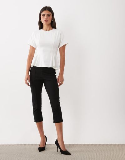 ASOS DESIGN ASOS DESIGN sculpting longline capri pants in black