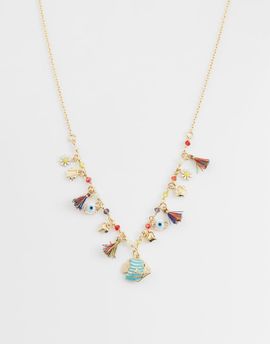 ASOS DESIGN ASOS DESIGN sea-life charm necklace with beaded and tassel details in multi
