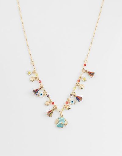 ASOS DESIGN ASOS DESIGN sea-life charm necklace with beaded and tassel details in multi