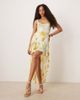 ASOS DESIGN ASOS DESIGN seam detailed high low hem midi dress in vintage floral print-Multi - 1
