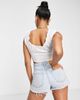 ASOS DESIGN ASOS DESIGN seamed corset sun top with lace trim-White - 2