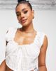 ASOS DESIGN ASOS DESIGN seamed corset sun top with lace trim-White - 4