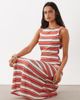 ASOS DESIGN ASOS DESIGN seamed stripe boat neck midi dress-MULTI - 1
