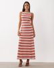ASOS DESIGN ASOS DESIGN seamed stripe boat neck midi dress-MULTI - 3