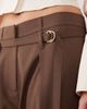 ASOS DESIGN ASOS DESIGN self belt high rise barrel pants in mocha-Neutral - 4