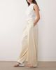 ASOS DESIGN ASOS DESIGN self belt high waisted barrel pants in ivory-White - 2