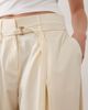 ASOS DESIGN ASOS DESIGN self belt high waisted barrel pants in ivory-White - 4