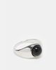 ASOS DESIGN ASOS DESIGN semi-precious black agate stone signet ring in silver - 1