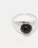 ASOS DESIGN ASOS DESIGN semi-precious black agate stone signet ring in silver - 2