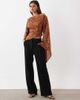 ASOS DESIGN ASOS DESIGN sequin asymmetrical draped sleeve top in rust-Orange - 1