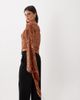 ASOS DESIGN ASOS DESIGN sequin asymmetrical draped sleeve top in rust-Orange - 3
