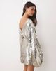 ASOS DESIGN ASOS DESIGN sequin batwing mini dress with draped front bodice in silver - 4