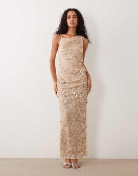 ASOS DESIGN ASOS DESIGN sequin maxi skirt in champagne -set-Gold