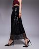 ASOS DESIGN ASOS DESIGN sequin mid-rise column skirt with lace trim in black - 2