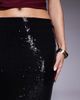 ASOS DESIGN ASOS DESIGN sequin mid-rise column skirt with lace trim in black - 3