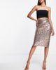 ASOS DESIGN ASOS DESIGN sequin midi pencil skirt in rose pink - 1