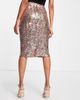 ASOS DESIGN ASOS DESIGN sequin midi pencil skirt in rose pink - 2