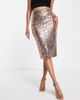 ASOS DESIGN ASOS DESIGN sequin midi pencil skirt in rose pink - 4
