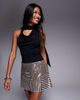 ASOS DESIGN ASOS DESIGN sequin mini skort in stripe print-Multi - 1
