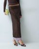 ASOS DESIGN ASOS DESIGN sequin pencil skirt with lace trim in brown - 3