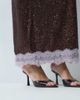 ASOS DESIGN ASOS DESIGN sequin pencil skirt with lace trim in brown - 4