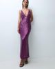 ASOS DESIGN ASOS DESIGN sequin scooped plunge sequin maxi dress in purple-Black - 1