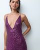 ASOS DESIGN ASOS DESIGN sequin scooped plunge sequin maxi dress in purple-Black - 3